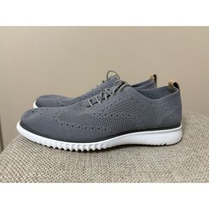 Cole Haan 2.0 Zerogrand Stitchlite Size 10 Grey Tan Wingtip Oxford C27947